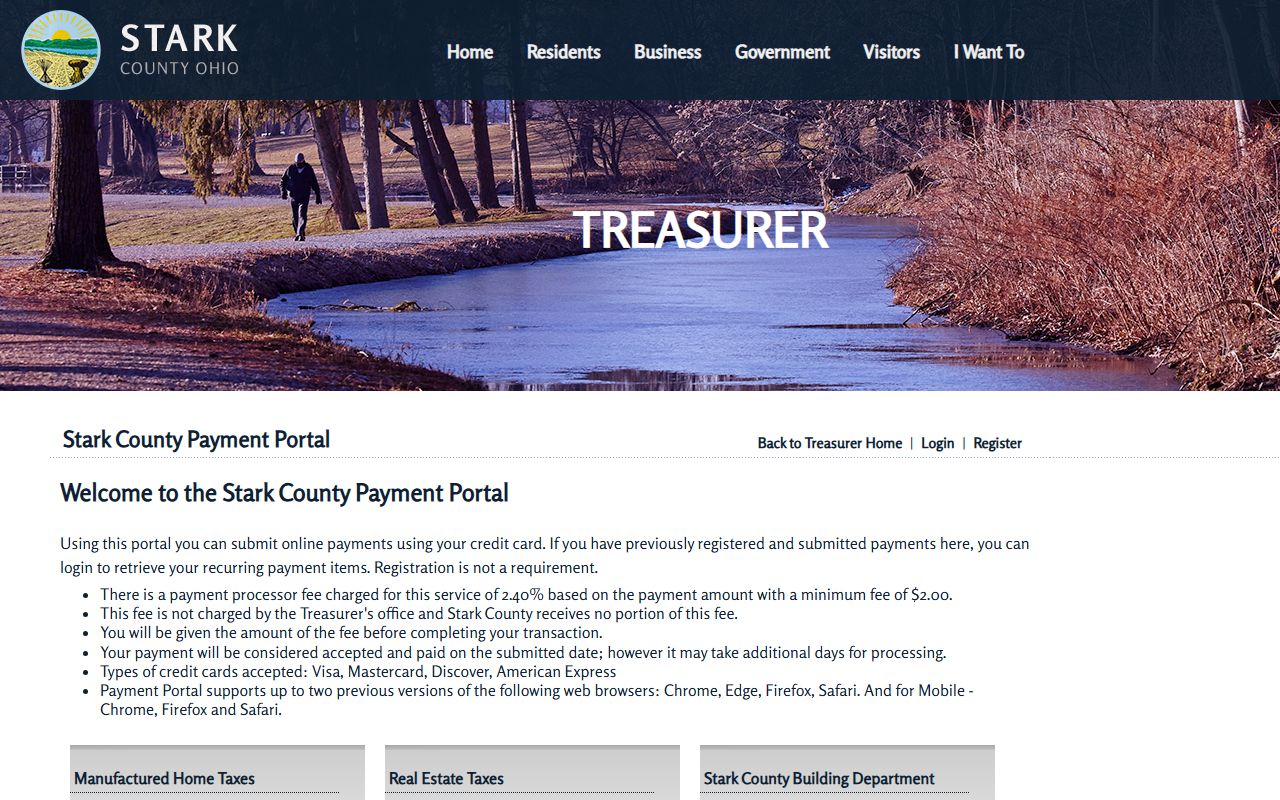 Stark County Clerk of Courts payment portal for court records fees