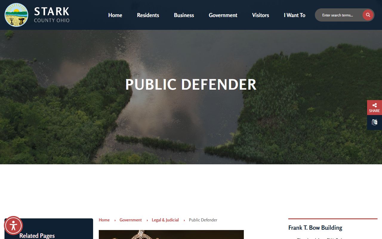 Stark County Public Defender page for criminal and juvenile court records assistance