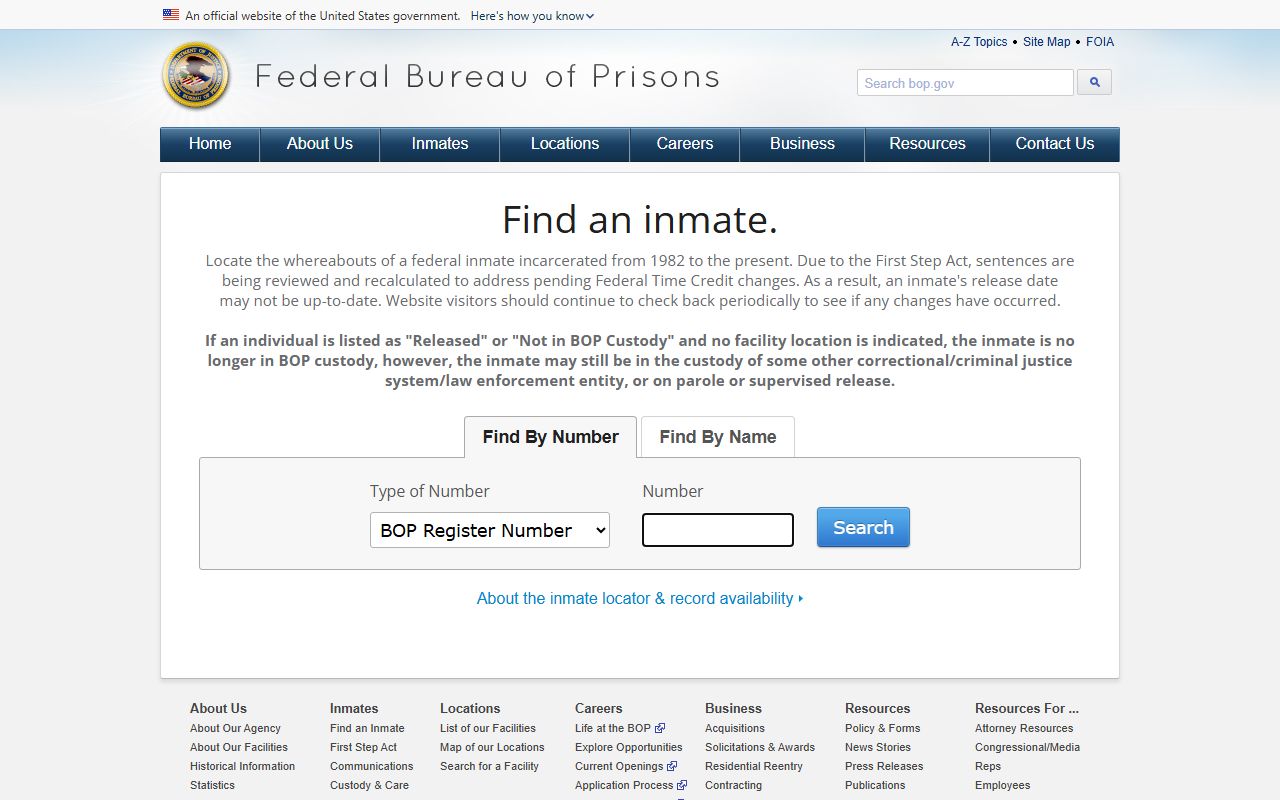 Federal Bureau of Prisons locator for Stark County released inmate records