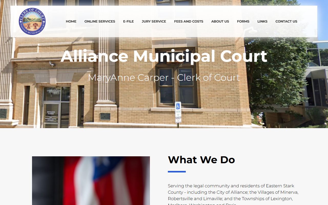 Alliance Municipal Court records page serving Stark County