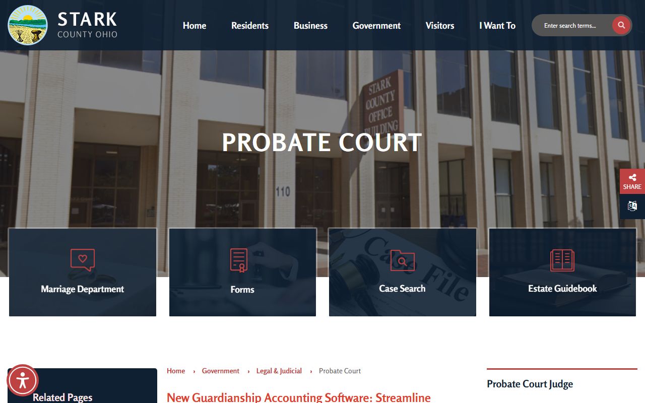 Stark County Probate Court records and marriage page