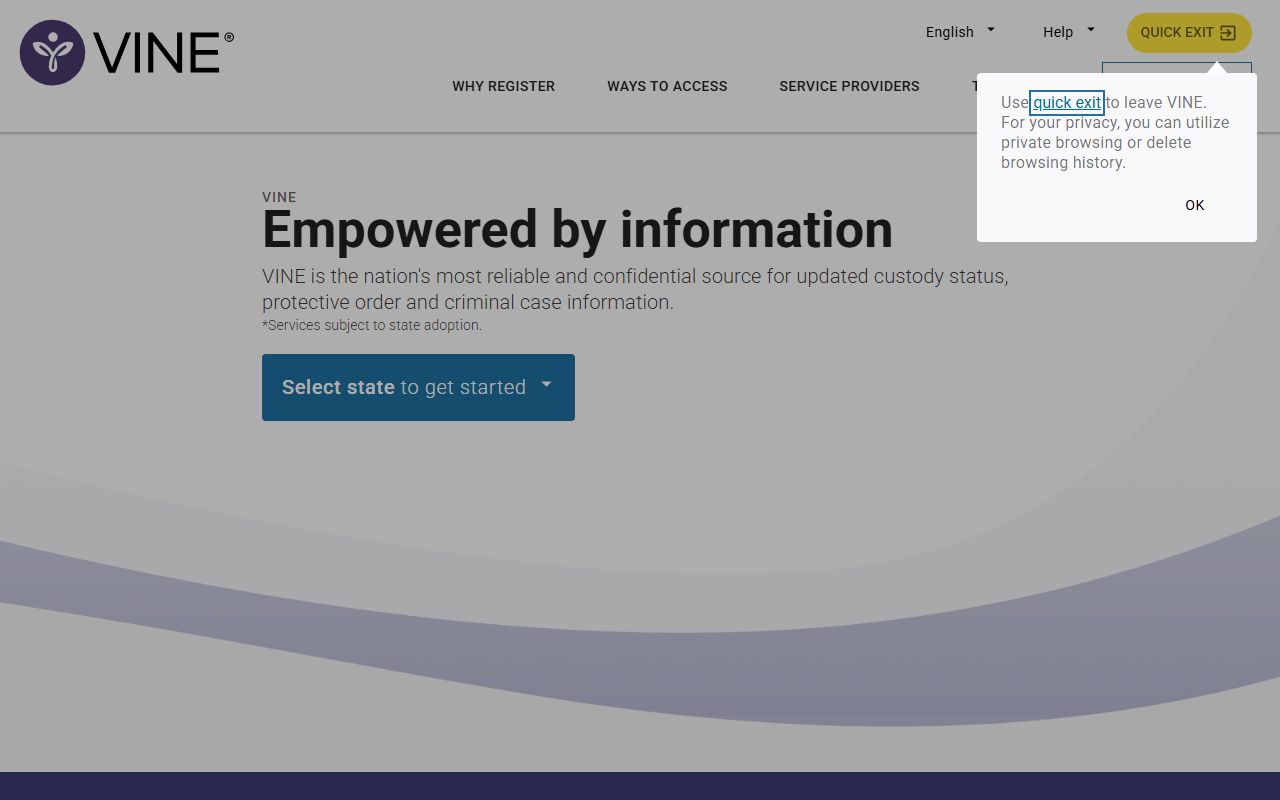 VINELink custody and release notification portal for Stark County inmate records